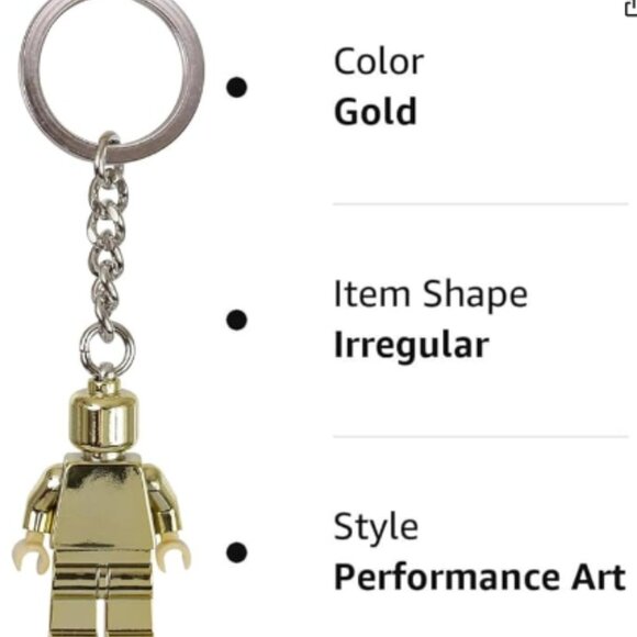 Gold LEGO Minifigure Keychain - Fun Accessory for Fans! - Picture 7 of 7